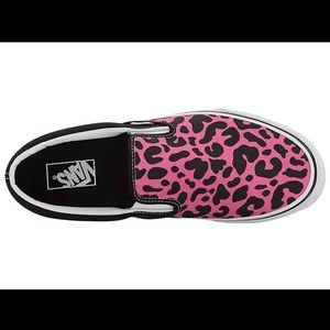Vans | Hot Pink & Black Leopard Canvas Slip On Sneakers | Sz 9